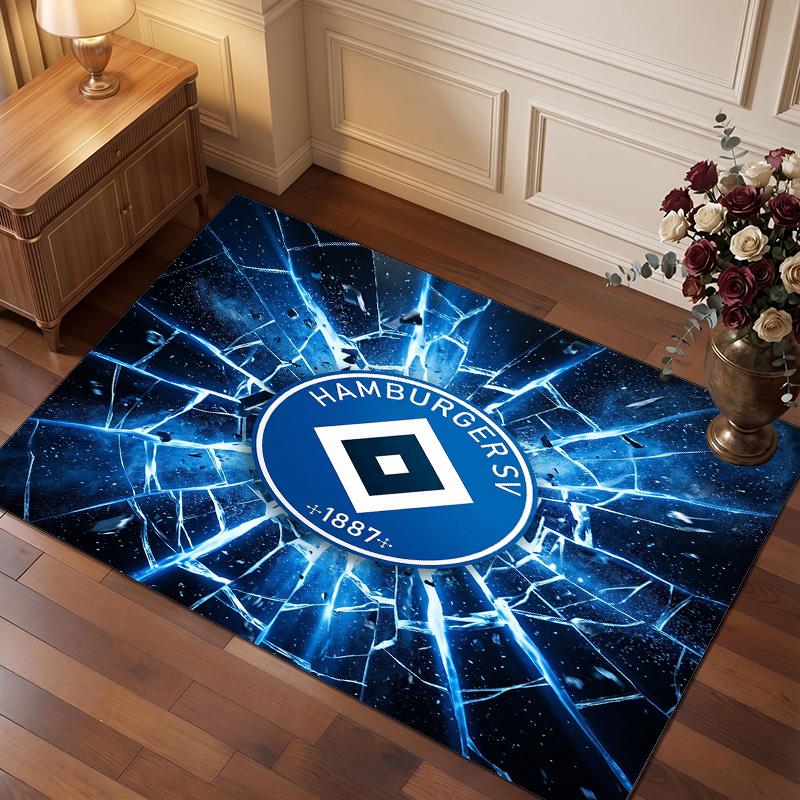 Tappeto in Velluto di Cristallo con Stampa Calcio Hamburger SV, Comodo Assorbente d'Acqua Antiscivolo Tappeto per Pavimenti Interni