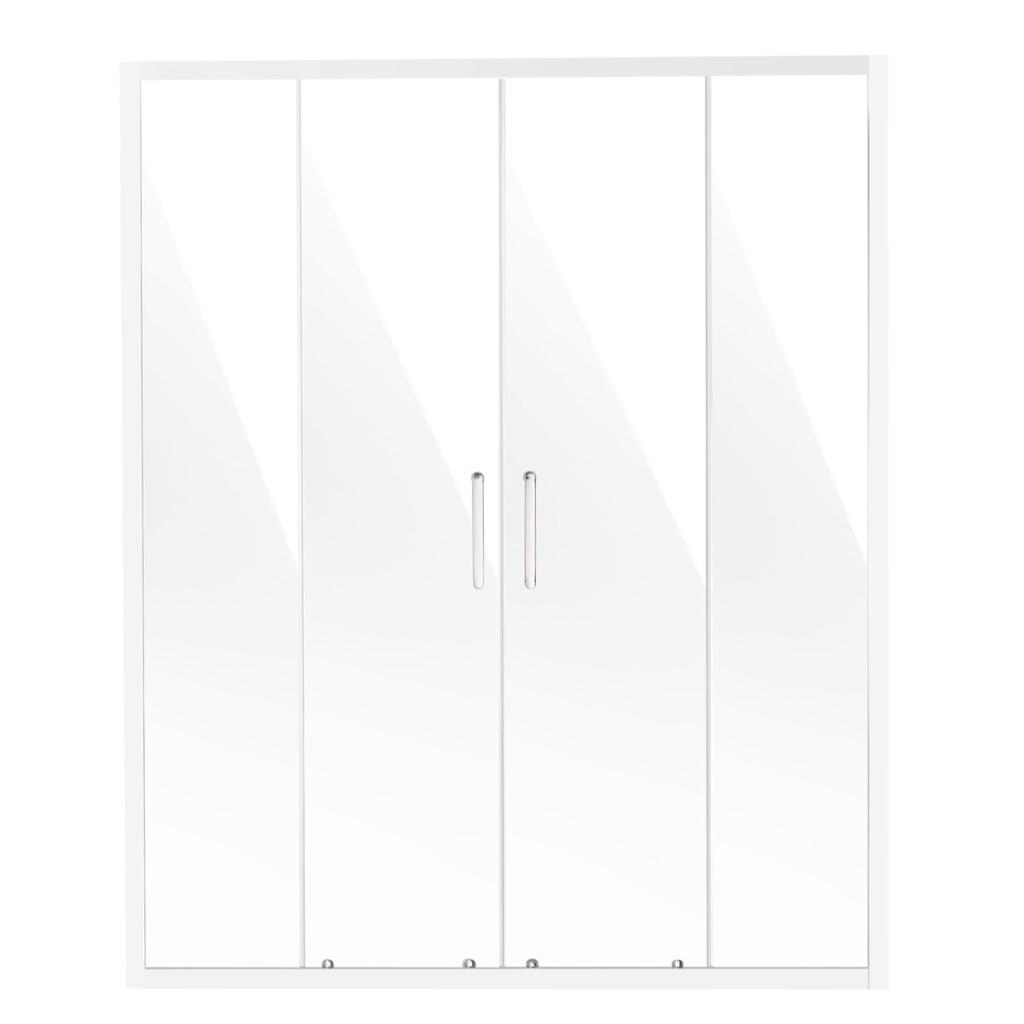Semi-frameless Double Sliding Shower Door SGCC Tempered Glass 1/4" Chrome