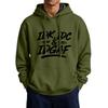 Men's Casual Hooded Jacket with Large Pockets and Funny Saying Print