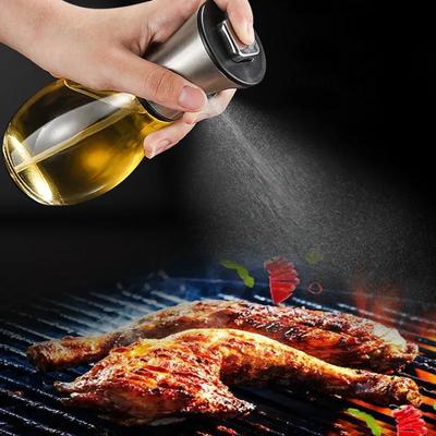 Μπουκάλι Σπρέι Λαδιού Ιδανικό για Μαγείρεμα Κουζίνας & Φριτέζα Αέρος Μπουκάλι Γυαλί Ανοξείδωτο Ατσάλι Σπρέι Λαδιού Κουζινικά Γκάτζετ 200ML