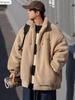 Men's Trendy Fleece Lambswool Stand Collar Jacket - Winter Plus Velvet, Thick Loose Fit, Casual Warm CottonOuterwear