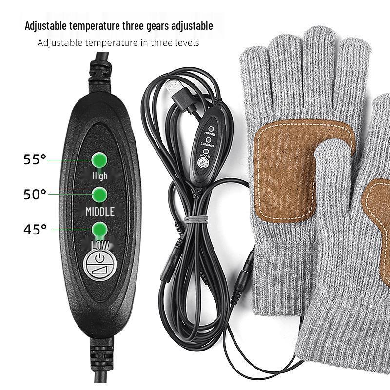 USB Heated Touchscreen Gloves for Skiing & Cycling - Thick, Warm, 5V Electric Heat for Cold Protection
