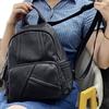 Zaino in Vera Pelle da Donna Nero Zaino in Pelle Bovina Trendy e Versatile Zaino in Morbida Pelle per Studenti
