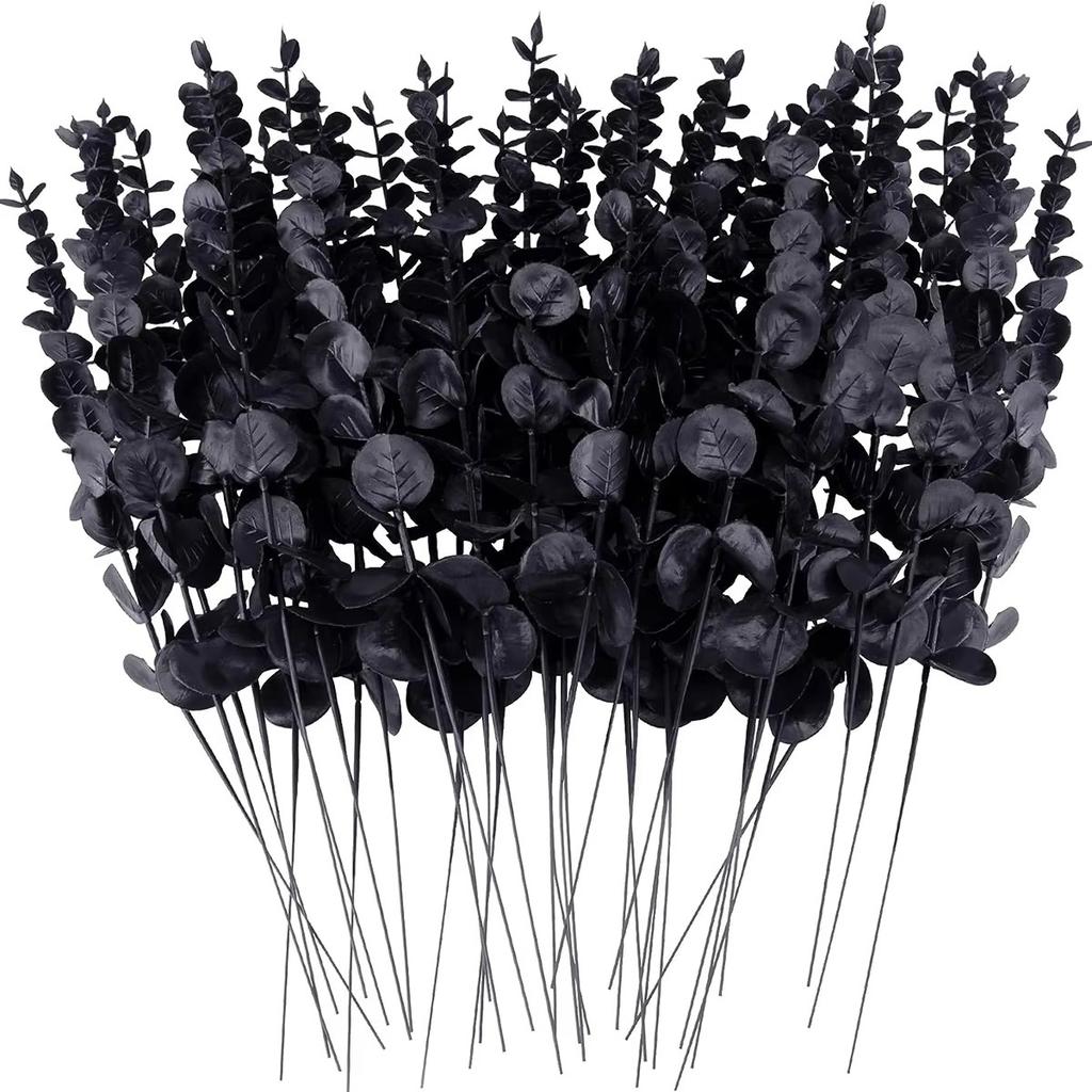 20PCS Artificial Eucalyptus Leaves Greenery Stems With Frost for Vase Home Party Wedding Decoration Outdoor Garden Christmas