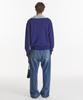 NOHANT Layered V-Neck Collar Knit Blue