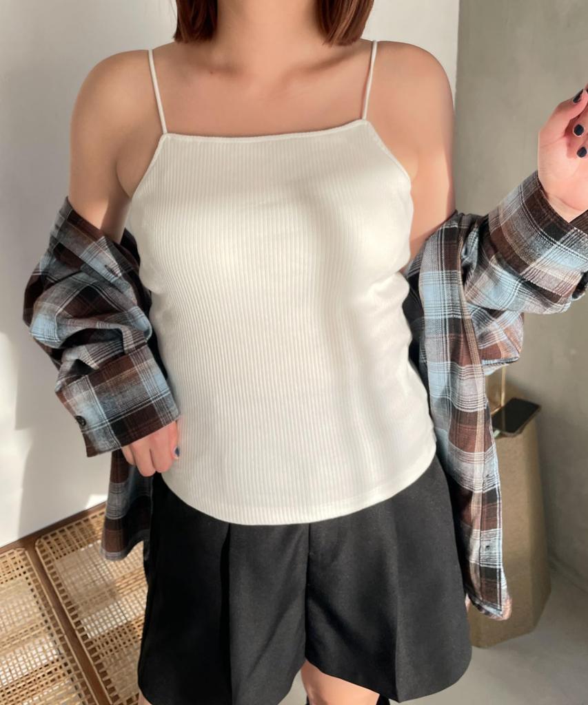 WEGO Nachyu Solid Korean Adult Size M Women's Camisole, Cup-in Cami, Color, Simple, Casual, Style, Clothing, Gift, Spring/Summer, Autumn/Winter,