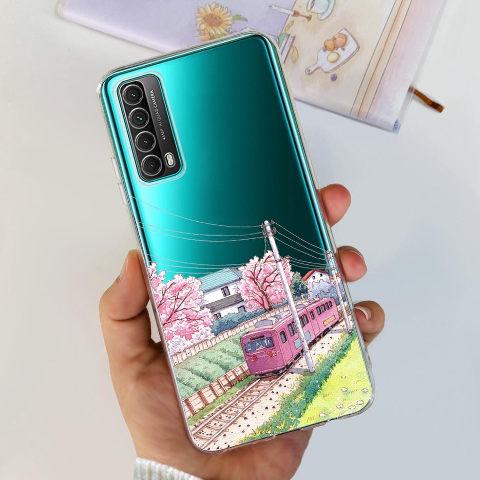 For Huawei P Smart 2021 Case PPA-LX1 PPA-LX2 New Fashion Painted Cover Soft TPU Phone Case For Huawei Y7a Psmart 2021 Coque Capa