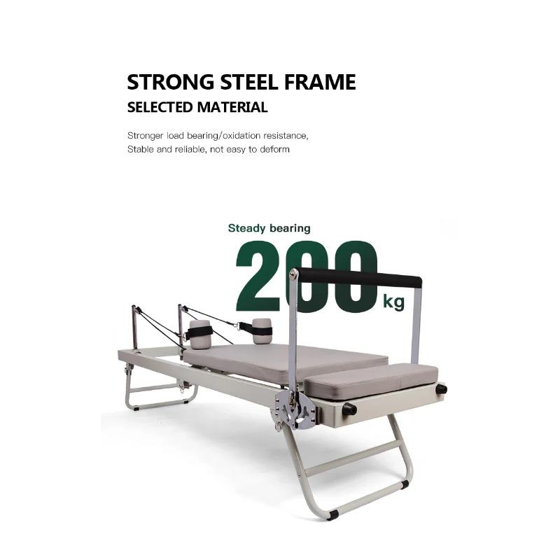 Pilates Reformer Core Bed - Foldable Metal Frame Machine for Yoga Exercise & Home Core Training