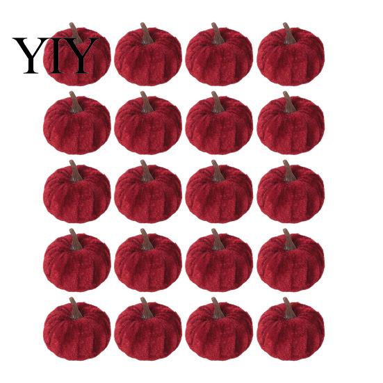 Plush Pumpkin Decor for Fall 20 PCS Velvet Decorative Ornaments, Multi-Color Artificial Harvest Pumpkins Home Mantel Table Shelf, Farmhouse