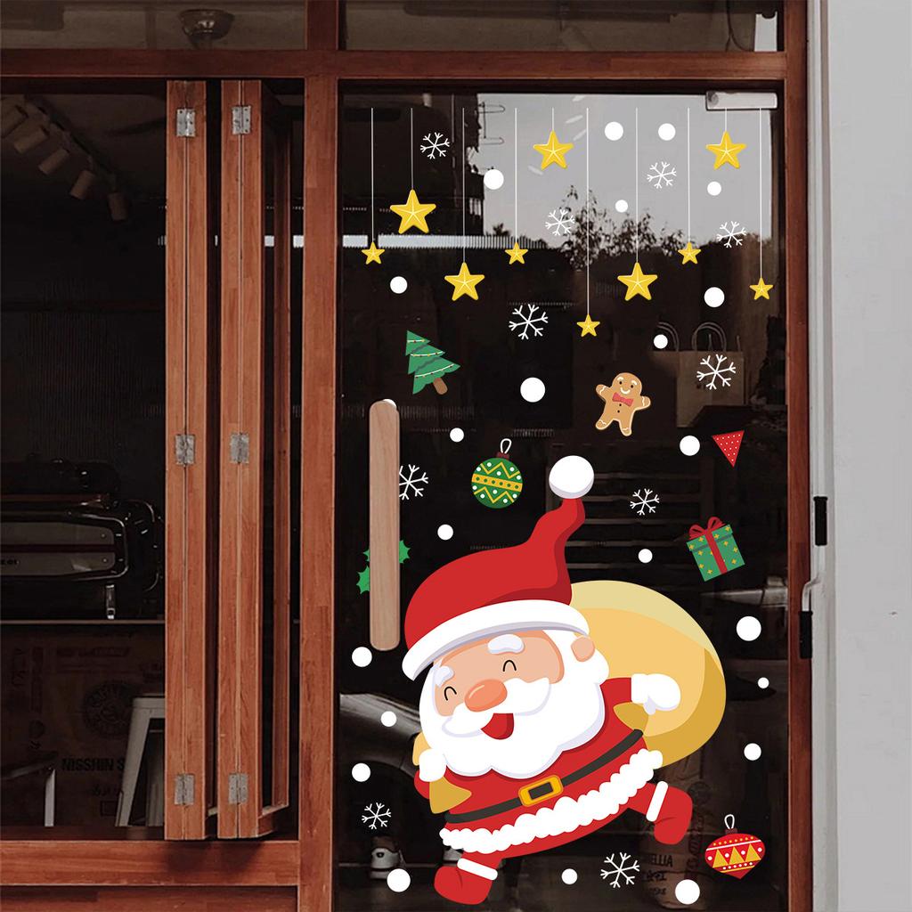 Christmas Decoration Static Stickers for Santa Claus Balloons for Shopping Malls and Stores' Windows, Glass Door Stickers