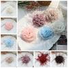 Natural Ostrich Plume Organza Flower Decor Cloth Hair Ornament Clothing DIY Modification