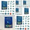 Christmas Countdown Calendar With Marine Animal Acrylic Ornaments For Holiday Decor