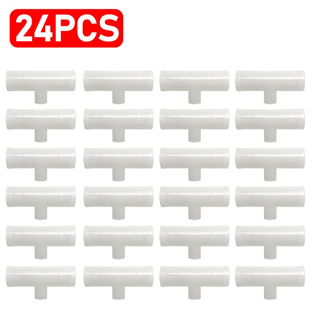 30-6pcs Automatic Chicken Drinker Bowl Bird Water Cups PVC Tee Fittings 20/25mm Plastic Livestock Drinking Feeder Tee Connector