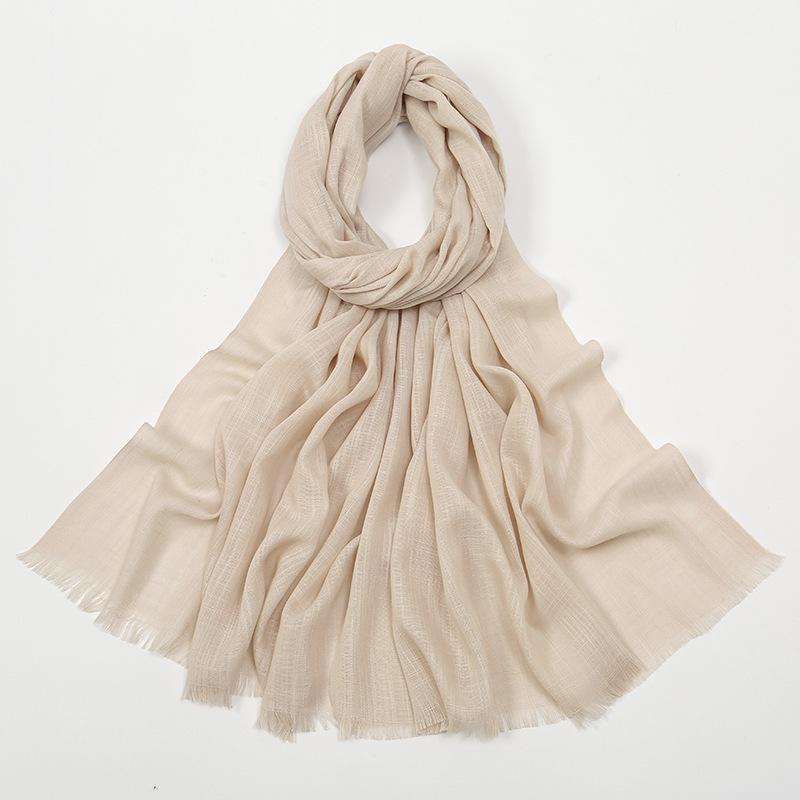 New Hot-selling Bamboo Cotton Solid Color Long Towel, Boutique Breathable Women's Versatile Bag Head Soft Scarf