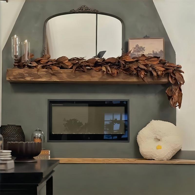 Brown Magnolia Leaf Garland, Artificial Magnolia Leaf Garland Realistic, Autumn Magnolias Leaf Artificial Garlands