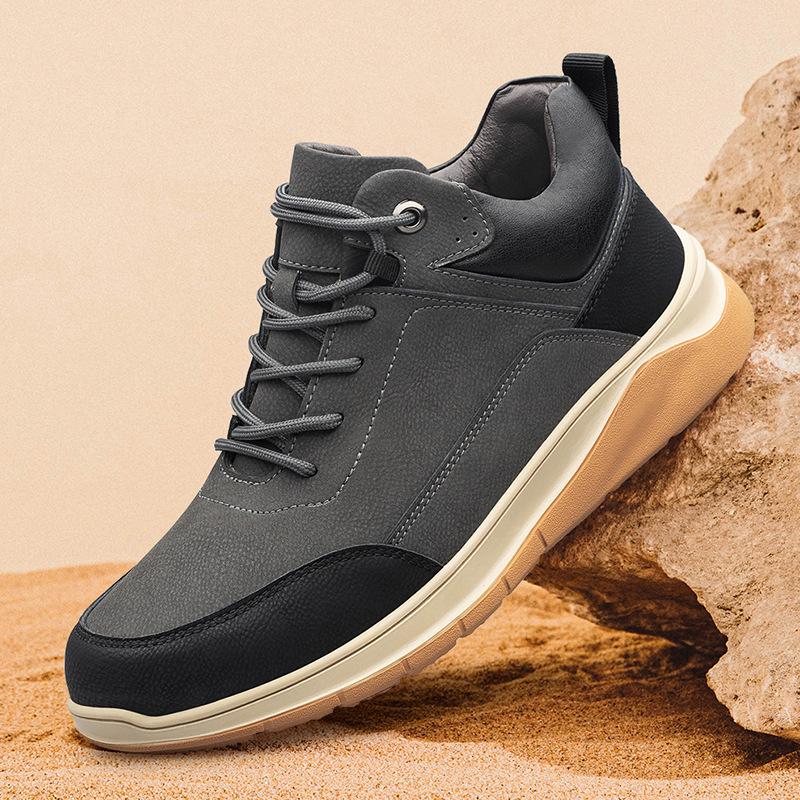 Men's Height-Boosting Casual Shoes, Breathable & Soft 6CM/8CM Sole, Wear-Resistant, Versatile Fashion Sneakers