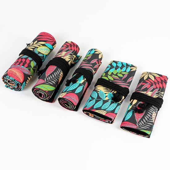 12/24/36/48/72 Holes Floral Pattern Large Capacity Pencil Case Storage Bag Pouch