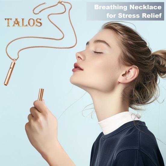 Anxiety Relief Breathing Necklace Stress Reduction Tool Calm Relaxation Meditation Aid Inner Peace Breathing Pendant for Women Men Teens