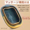 RYUBOF Foot Bath Folding Foot Insulated 13 Liters Blue x Dark Bucket, Spa, Bucket, Foldable, Deep, Lightweight, Outdoor, (Light Blue)