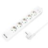 5-way Power Strip, 5x CEE 7/3 + 2xUSB-A with Switch, 1.5 M