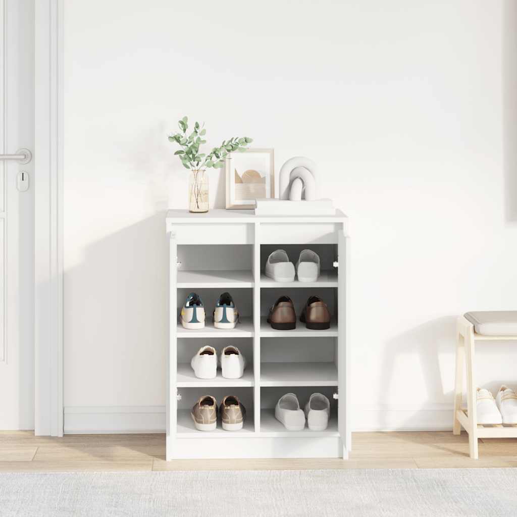 Shoe Cabinet White 57 x 34 x 76 cm Engineered Wood