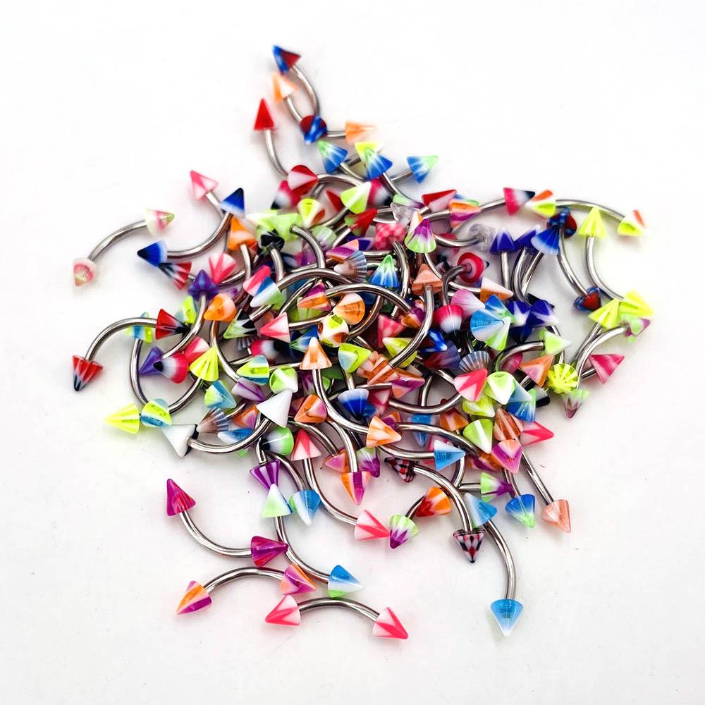 Acrylic Body Piercing Jewelry Set: Tongue, Navel & Nose Piercings