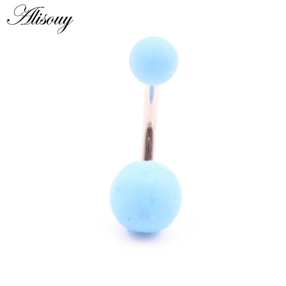 Alisouy 1 buc 14G sexy bomboane colorate cauciuc oțel inoxidabil bară buric inel piercing club de noapte fată femei corp bijuterii