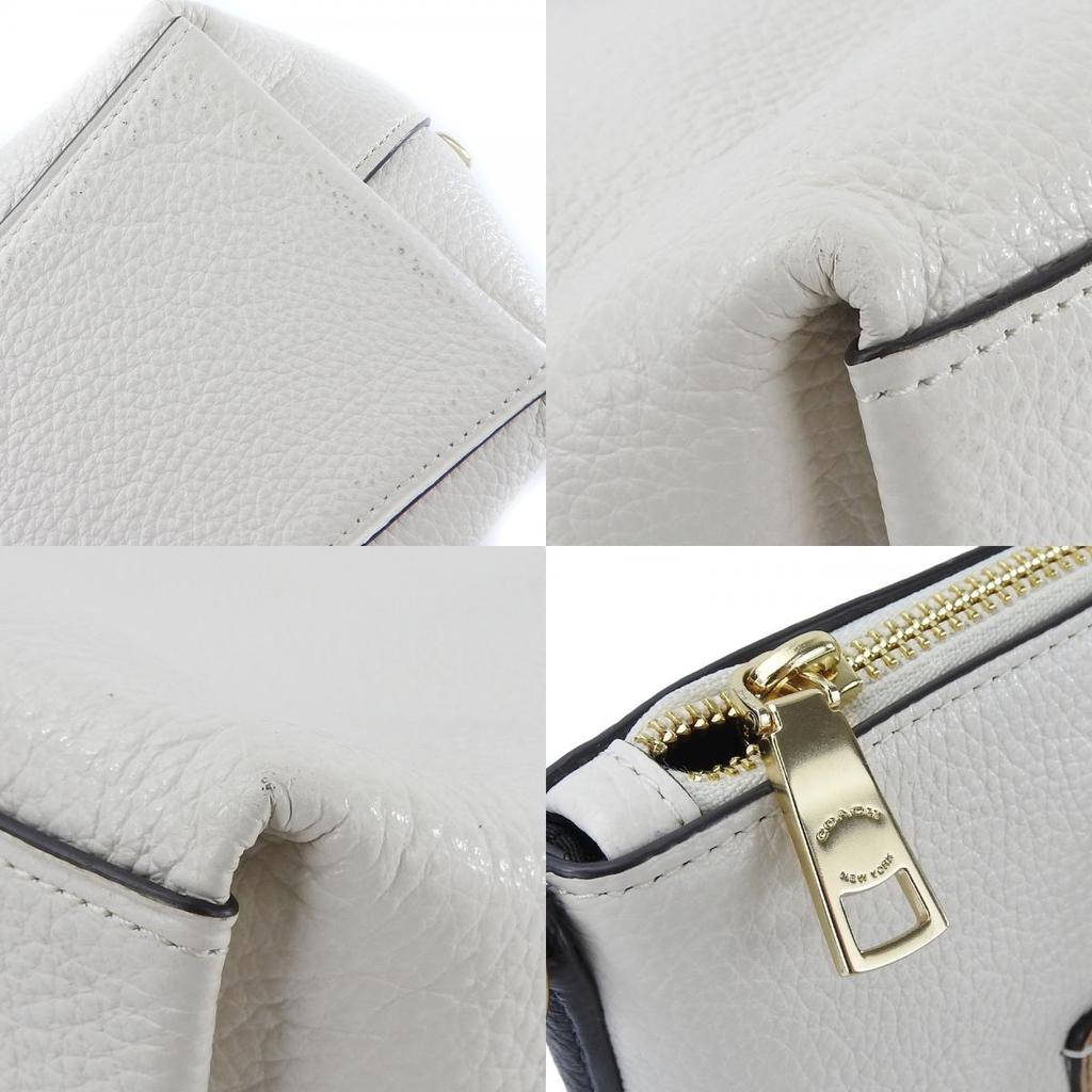 Used COACH Handbag F73715 leather white beige 2WAY