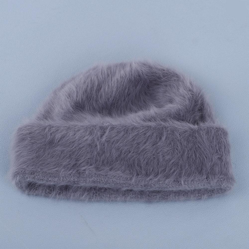 Rabbit hair Beanies hat for women autumn and winter plush cute head cap cold resistant warm furry hat