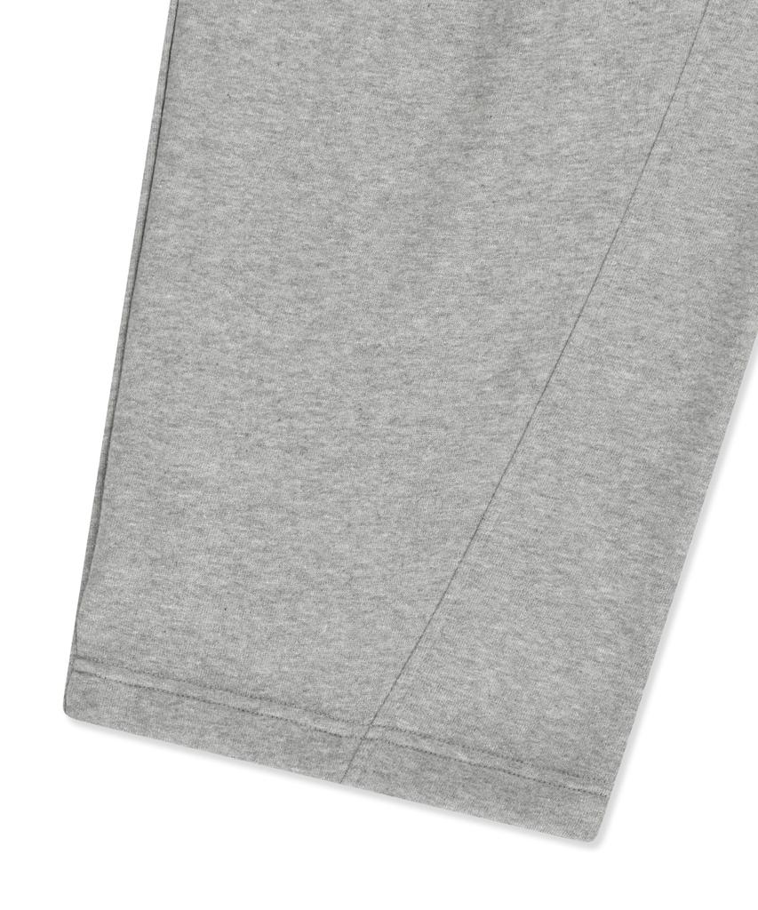 BROWNBREATH Stamp Tag Wide Sweatpants - Melange Gray