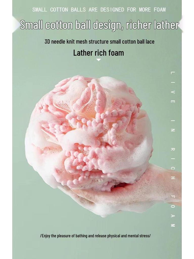 Durable Large Super Soft Bath Flower Ball - Non-Dispersing Foaming Net for Back Scrubbing