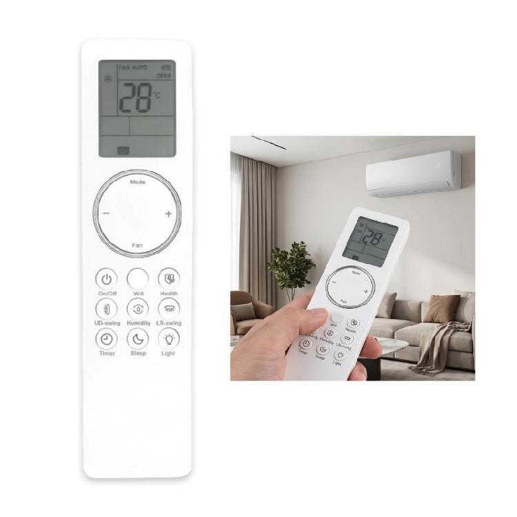LCD Display Remote Control for YBE1F Air Conditioner Use, White Direct Setup Handset with Temperature Mode Fan Swing Timer Sleep Light Button
