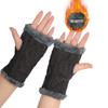 Women's Short Sleeve Winter Fluffy Gloves Soft Warm Half-Finger Knitted Elastic Sleeve Covers  for Cold Weather Fingerless Glove