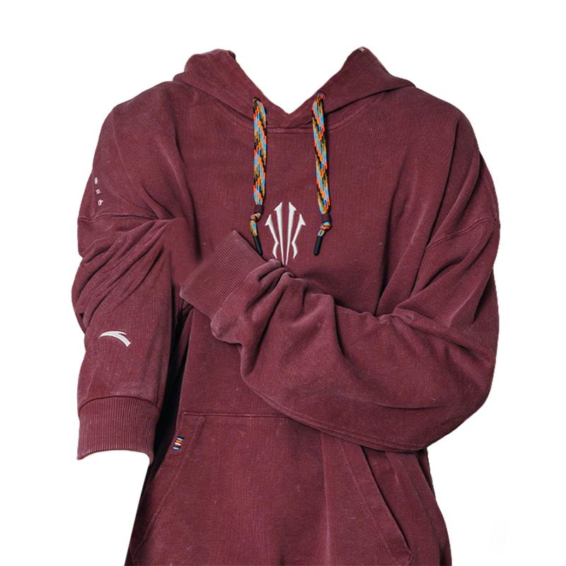 Anta Kyrie Basketball Series Color Ribbon Sports Fashion Versatile American Style Hoodie Unisex hoodies Deep-Maroon 172611713-1 S