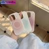 New Korean Pastel Gradient Magnetic Case for iPhone 11-16 Pro Max - Shockproof Soft Silicone Wireless Charging Ready