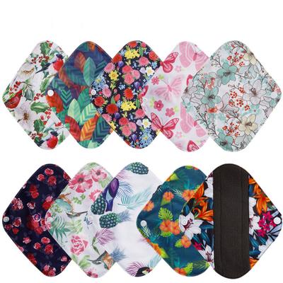 10pcs Set Washable Reusable Bamboo Charcoal Sanitary Pads