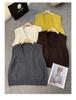 Women's Loose V-Neck Sequin Knit Vest - Fine Wool, Perfect for Spring & Autumn Layering