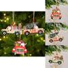 Christmas Charming Wooden Car Hanging Decoration With Merry And Bright Themes For Festive Vibes