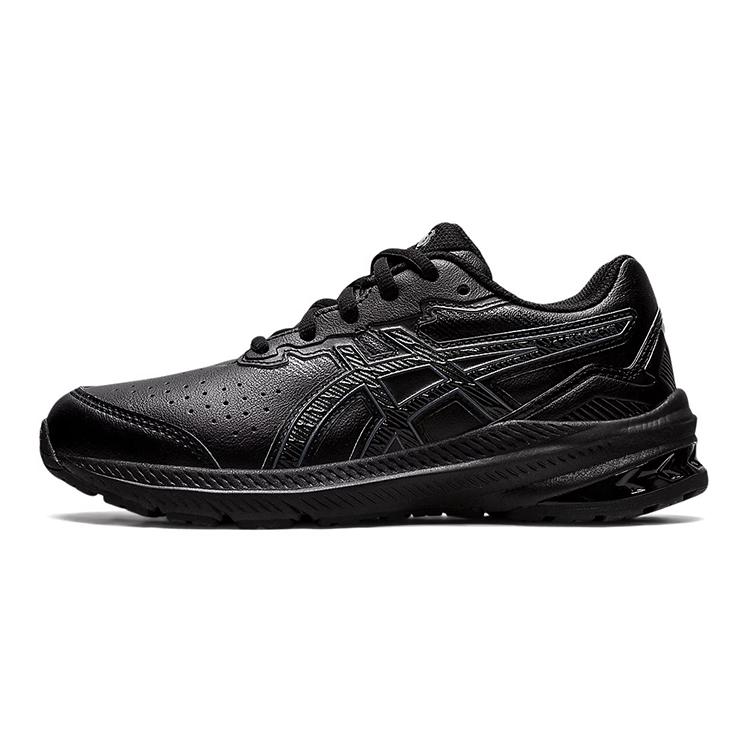 ASICS GT 1000 Leather 2 Cushioning Abrasion Resistant Rebound Breathable Support Low top Kids' Running Shoes Black 1134A016-001