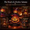 Resin Tabletop Figurine Halloween Pumpkin Witch Hat LED Night Light Warm Glow Smiling Face Fall Seasonal Decor