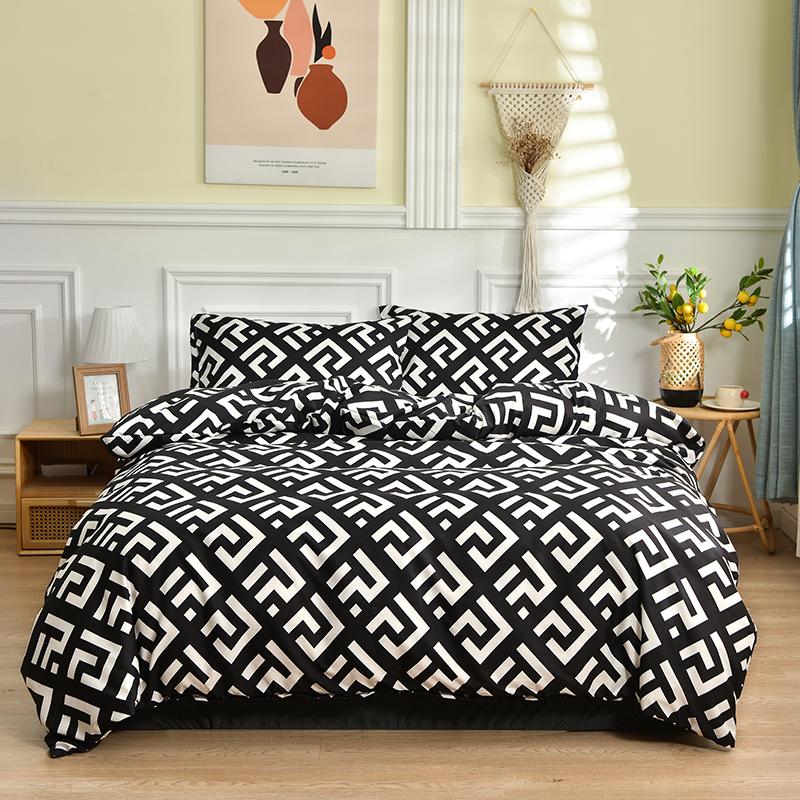 Black White Deer Animals Bedding Set Queen Double Single Size Duvet Cover Bed Sheet Pillow Case Bed Linen Set