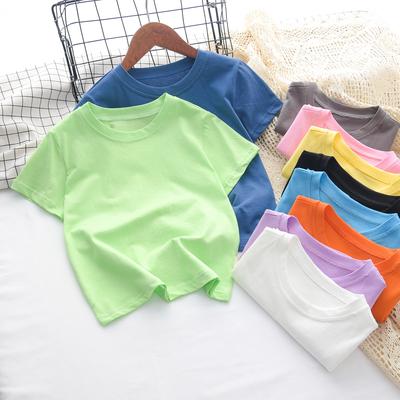 Big Children's Clothing Summer Children's Short Sleeved T-shirt Men's and Women's Blank T-shirt Base Shirt