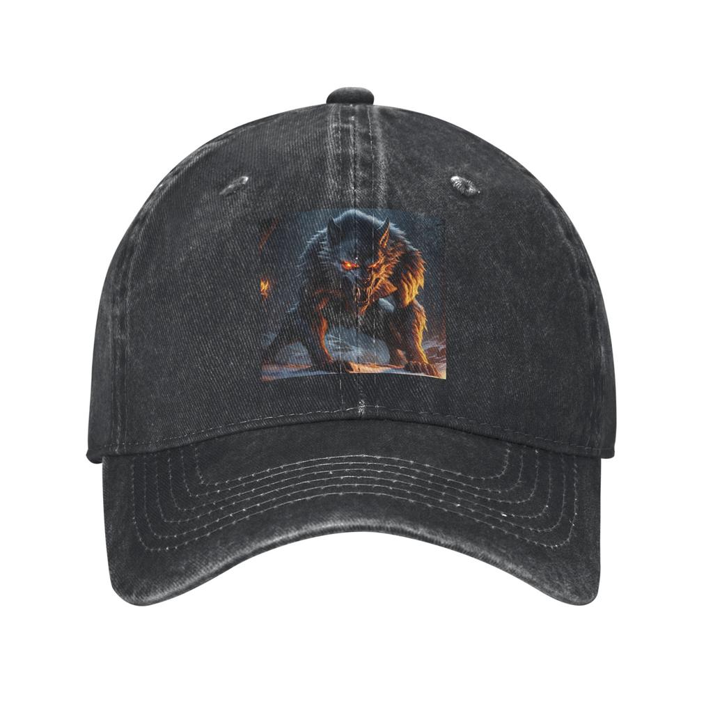 The Werewolf Baseball Caps Denim Hats Adjustable Casquette Streetwear Baseball Cowboy Hat for Unisex