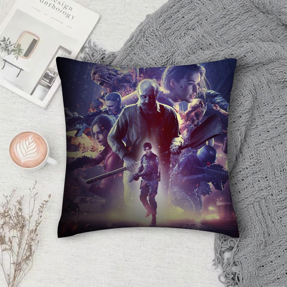 Game RResidentS EEvilS Pillow Case Square DoubleSided Printing Sofa Cushion Cover Pillowcase Bedroom Bedside