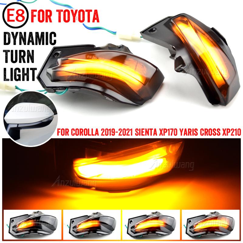 LED Dynamic Side Mirror Indicator Blinker Sequential Light For Toyota Corolla Sport E210 Sienta XP170 Yaris XP210