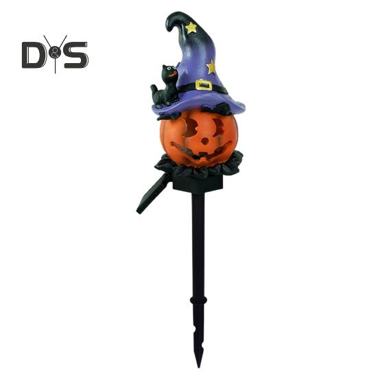 

Солнечный тыквенный фонарь, водонепроницаемый, дорожка, тыква-призрак, светодиодный светильник из смолы, украшение на Хэллоуин, уличный фонарь для садового газона A