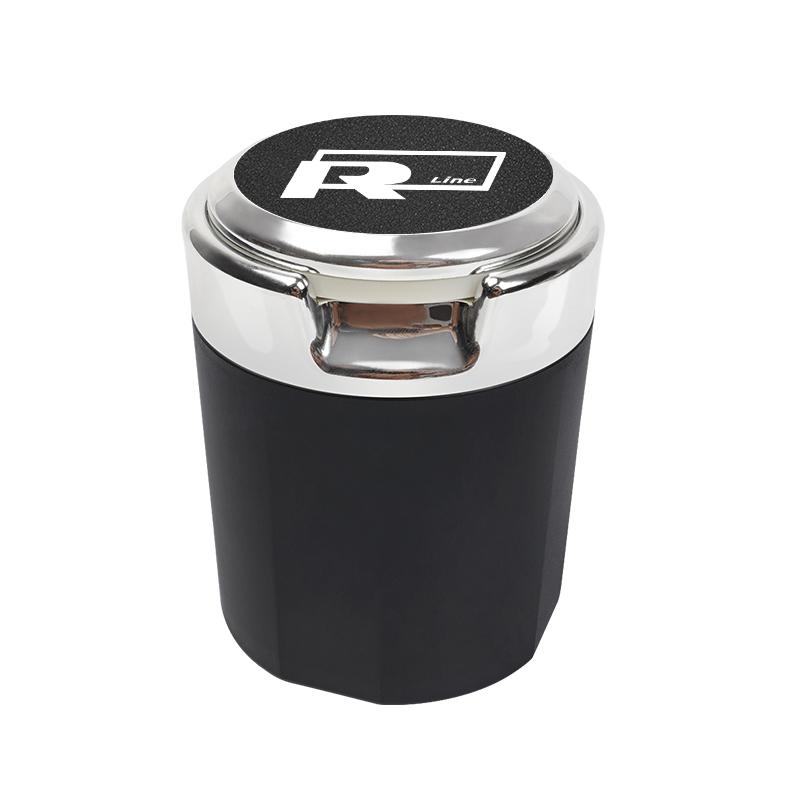 T312026 Hot VOLKSWAGEN Car Interior Ashtray Portable Garbage Box Storage Barrel For VW RLine Golf Tiguan Jetta Transporter Passat P