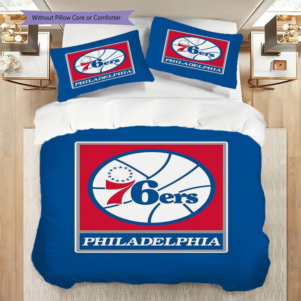 Philadelphia Ers Basketball Spirit Bedding(1 * Duvet Cover + 2 * Pillowcase, Without core)Duvet Cover and Pillowcase Soft and Comfortable Bedding Set