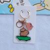 Cute Cartoon Capybara Flat Transparent Double-sided Keychain Student Backpack Accessories Capibala Pendant Keyring Jewelry Gift