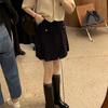 Grape mother has the same style, European and American round-headed high boots show thinness and height, and straight thick-soled leather knight boots